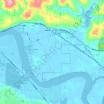 Junction City topographic map, elevation, terrain