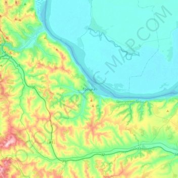 Grocka Urban Municipality topographic map, elevation, terrain