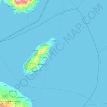 Pilar topographic map, elevation, terrain