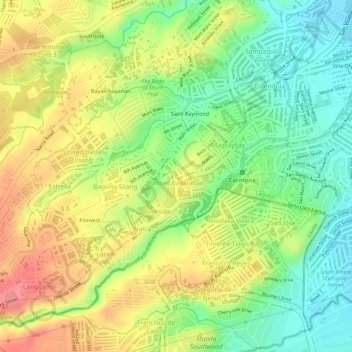 United Bayanihan topographic map, elevation, terrain