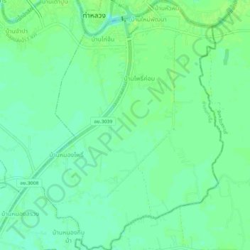 Tha Luang Subdistrict Administrative Organization topographic map, elevation, terrain