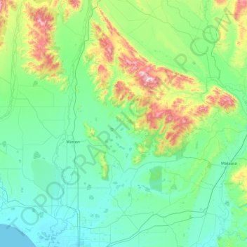 Oreti Community topographic map, elevation, terrain