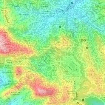Kayang Extension topographic map, elevation, terrain