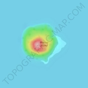 Mokoia Island topographic map, elevation, terrain