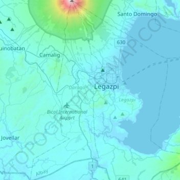 Daraga topographic map, elevation, terrain