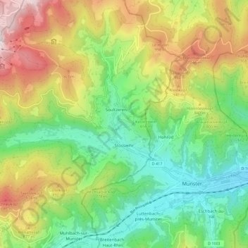 Stosswihr topographic map, elevation, terrain