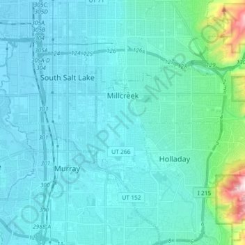 Millcreek topographic map, elevation, terrain