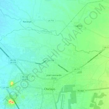José Leonardo Ortiz topographic map, elevation, terrain