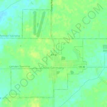 New Germany topographic map, elevation, terrain