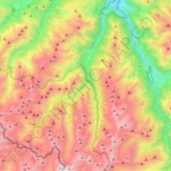 Cauterets topographic map, elevation, terrain