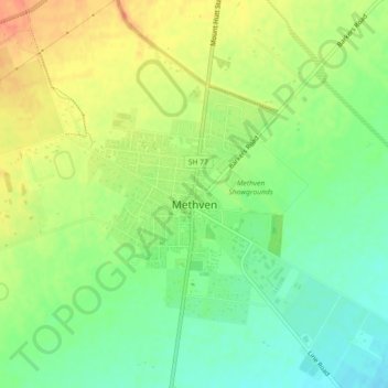 Methven topographic map, elevation, terrain