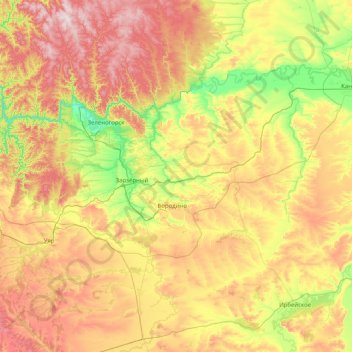 Рыбинский район topographic map, elevation, terrain