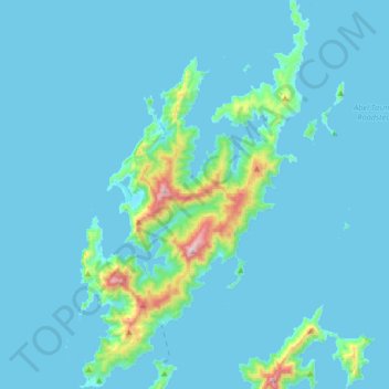 d'Urville Island topographic map, elevation, terrain