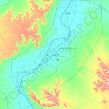 Gobernación de Luxor topographic map, elevation, terrain