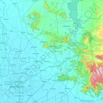 Saraburi Province topographic map, elevation, terrain
