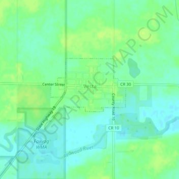 Vesta topographic map, elevation, terrain