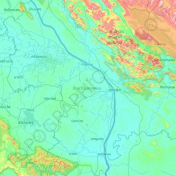 Nakhon Phanom Province topographic map, elevation, terrain