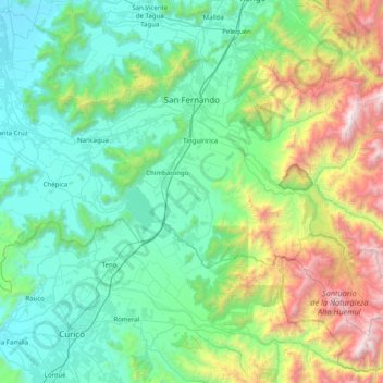 San Fernando topographic map, elevation, terrain