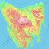 Tasmanie topographic map, elevation, terrain