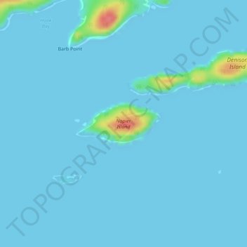 Napier Island topographic map, elevation, terrain