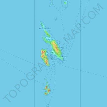Phi Phi Islands topographic map, elevation, terrain