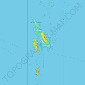 หมู่เกาะพีพี topographic map, elevation, terrain