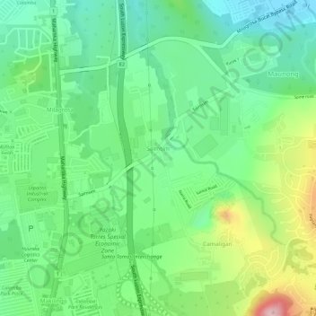 Saimsim topographic map, elevation, terrain