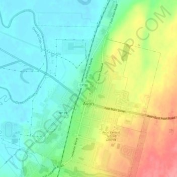 Village of Avon topographic map, elevation, terrain
