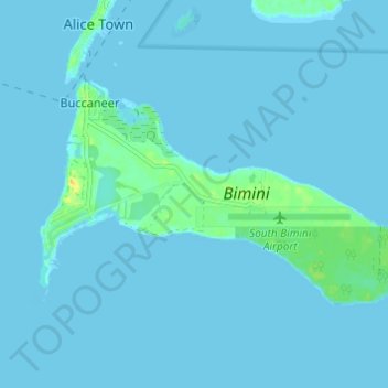 South Bimini topographic map, elevation, terrain