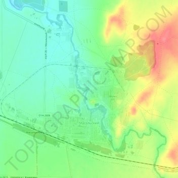 Масальский topographic map, elevation, terrain