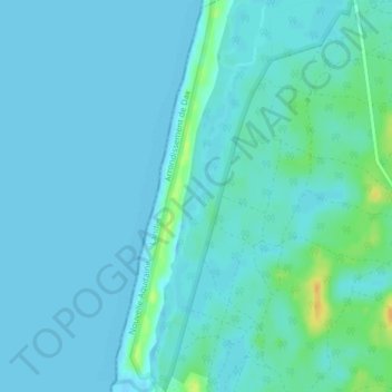 Courant d'Huchet topographic map, elevation, terrain