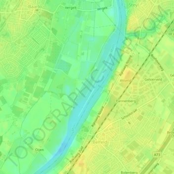 Meuse topographic map, elevation, terrain