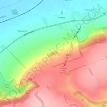 Willerby Brow Plantation topographic map, elevation, terrain