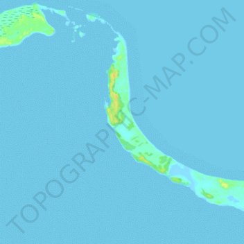 Tabuaeran topographic map, elevation, terrain