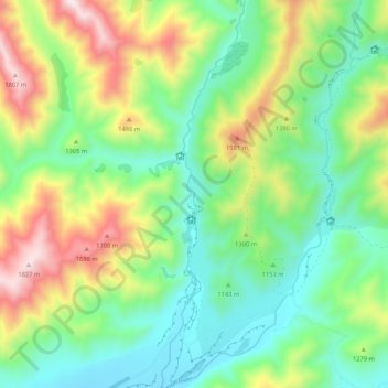 Saxton River topographic map, elevation, terrain