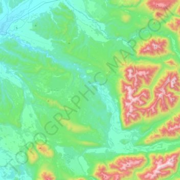 Ahaura River topographic map, elevation, terrain