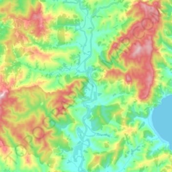 Hikuwai River topographic map, elevation, terrain