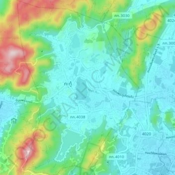 Kathu topographic map, elevation, terrain