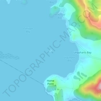 Calliope Island topographic map, elevation, terrain