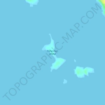 Fisherman Island topographic map, elevation, terrain