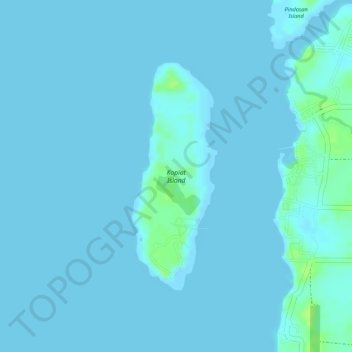 Kopiat Island topographic map, elevation, terrain