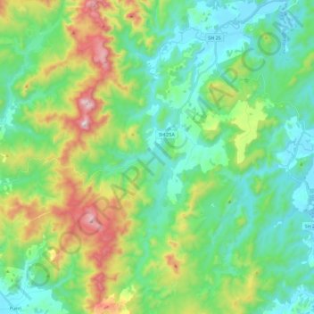 Tairua River topographic map, elevation, terrain