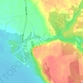 Ruisseau Breckenridge topographic map, elevation, terrain