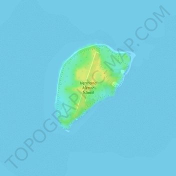 Hermana Menor Island topographic map, elevation, terrain