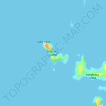 Motutaiko Island topographic map, elevation, terrain