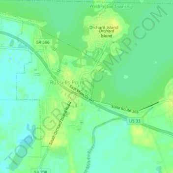 Fantasy Island topographic map, elevation, terrain