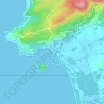 Layan Beach topographic map, elevation, terrain