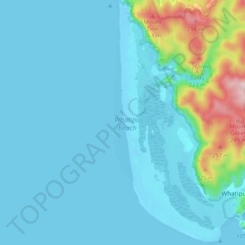 Whatipu Beach topographic map, elevation, terrain