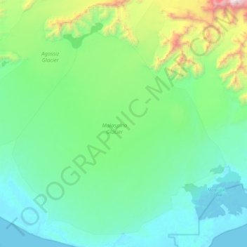 Malaspina Glacier topographic map, elevation, terrain