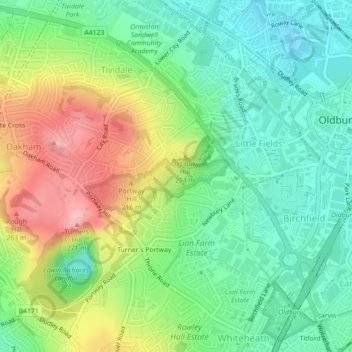 Rowley Hills topographic map, elevation, terrain